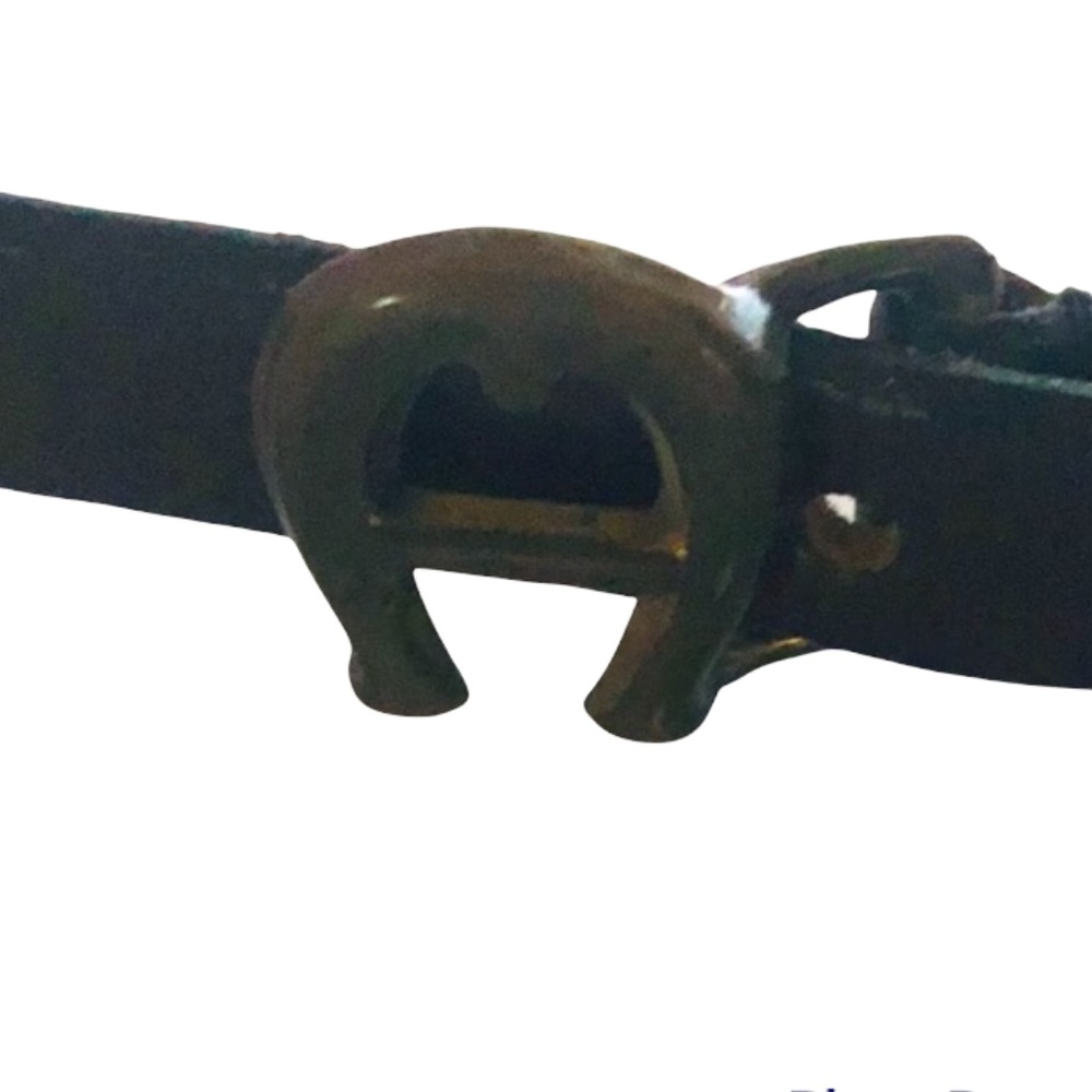 VINTAGE Aigner Skinny Brown Leather Logo Belt